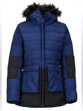 Marmot Lexi Down Jacket Women's Size SM Navy/Black NWT $325 USD